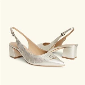 M. Gemi Silver Slingback Heels